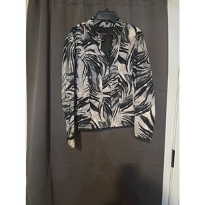 Molly & Maxx Zebra Print Jacket, Women's Size Small, Front Zipper, Black & White